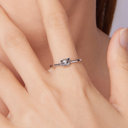 Sterling Silver Enamel Bear Ring