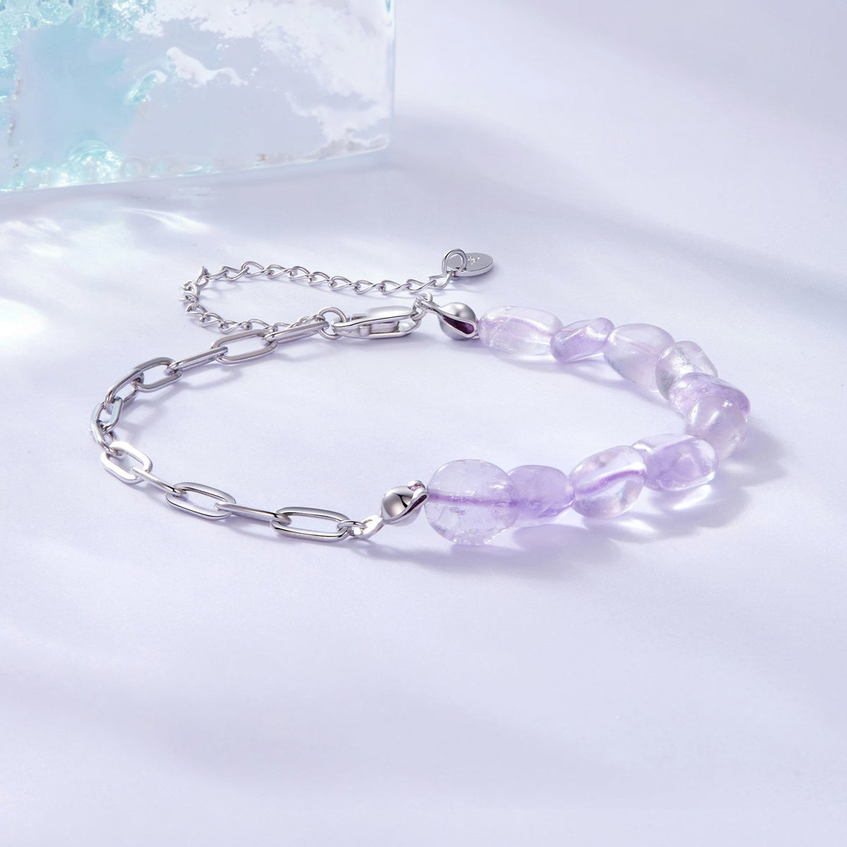 Sterling Silver White Gold Plated Crystal Bracelet