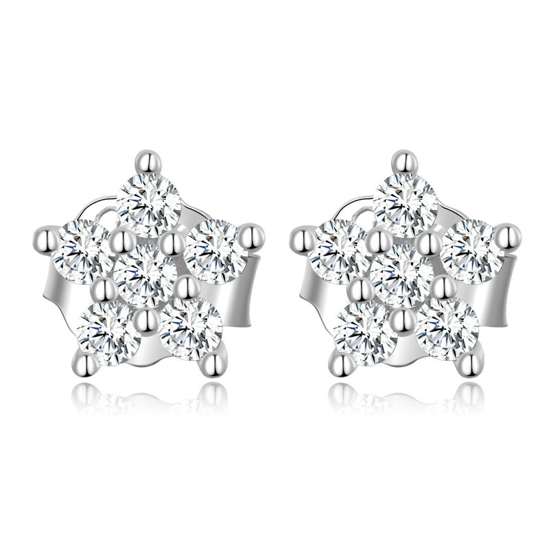 Sterling Silver CZ Pavé Earrings
