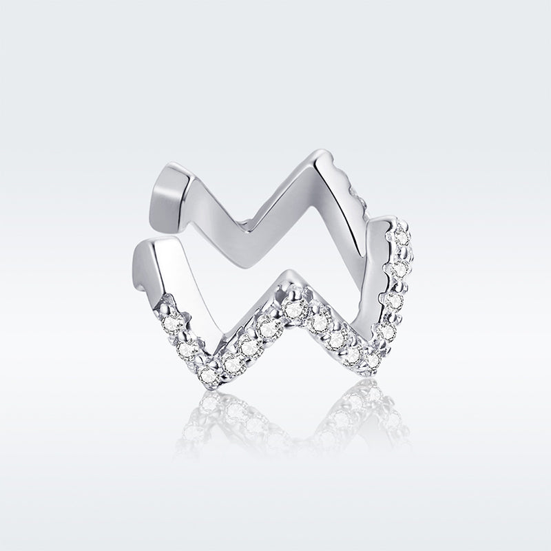 Sterling Silver Pavé CZ Hoop Earrings