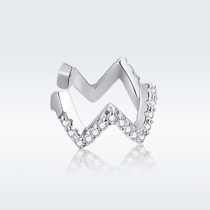 Sterling Silver Pavé CZ Hoop Earrings