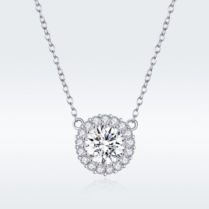 Platinum Plated Sterling Silver Cubic Zirconia Pavé Necklace