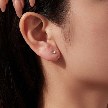 White Gold Plated Sterling Silver Brass Earrings