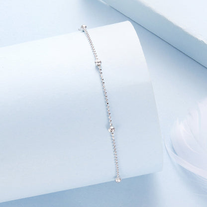Sterling Silver & White Gold Plated Adjustable Bracelet