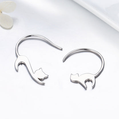 Sterling Silver Platinum Plated Drop Earrings