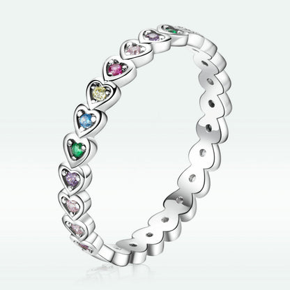 Sterling Silver & Platinum Plated Cubic Zirconia Pavé Ring