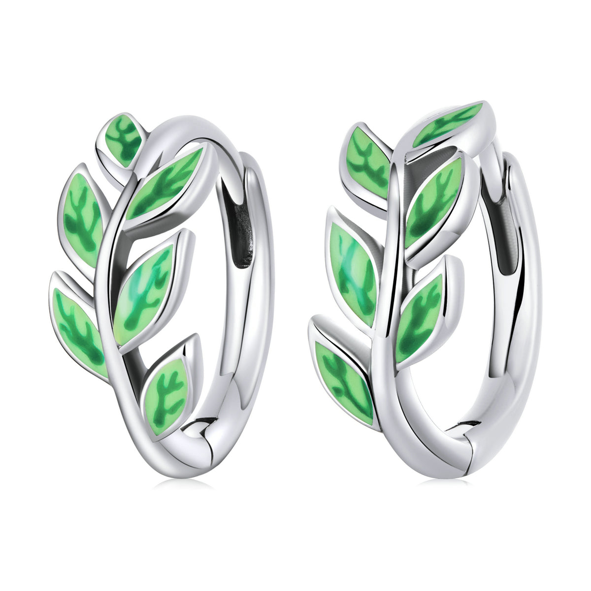 Sterling Silver Enamel Oxidized Earrings