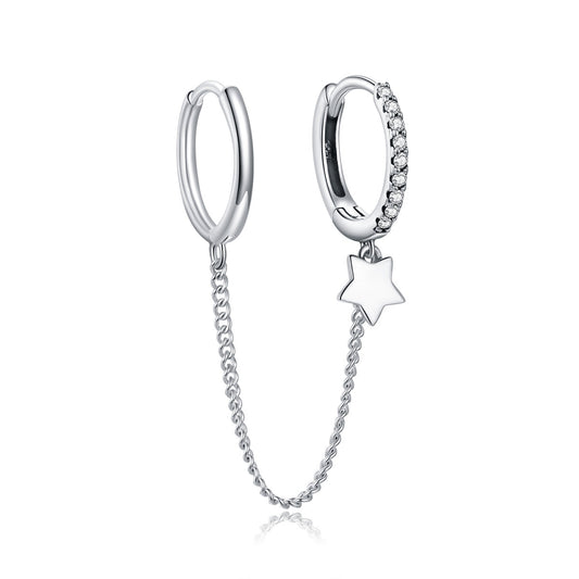 Oxidized Sterling Silver Pavé CZ Post Earrings