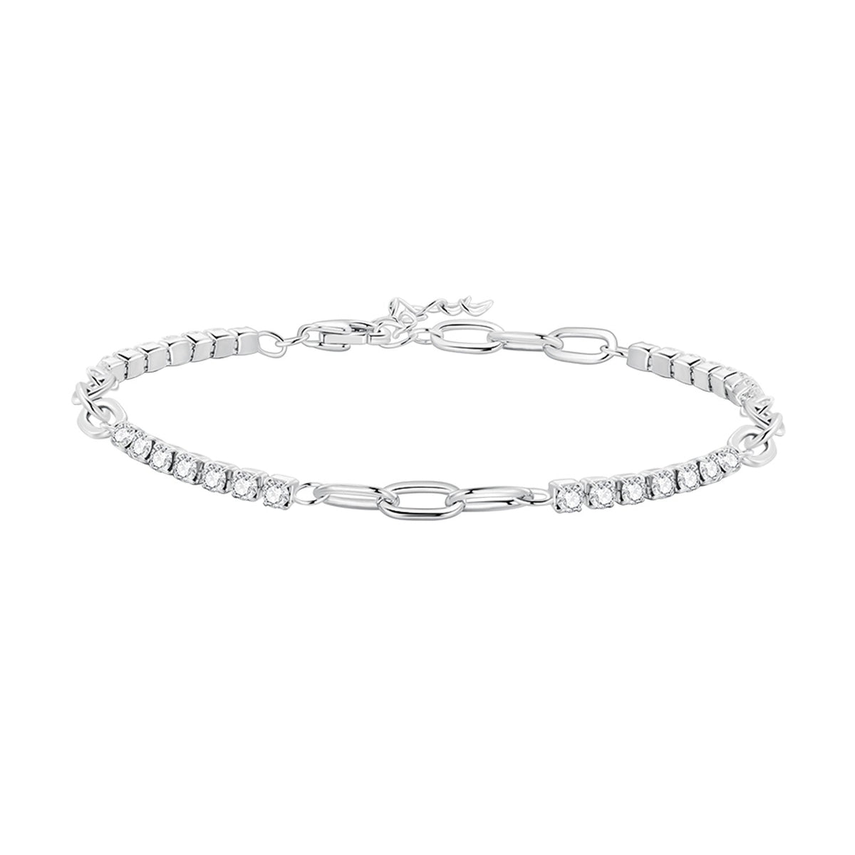 Platinum Plated Sterling Silver Pavé CZ Bracelet