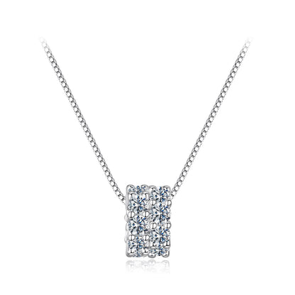 Sterling Silver White Gold Plated Moissanite Necklace