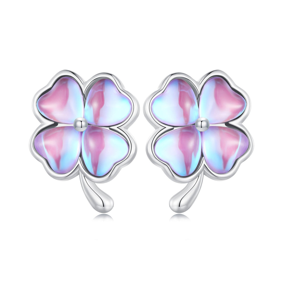 Sterling Silver Transparent Glass Earrings