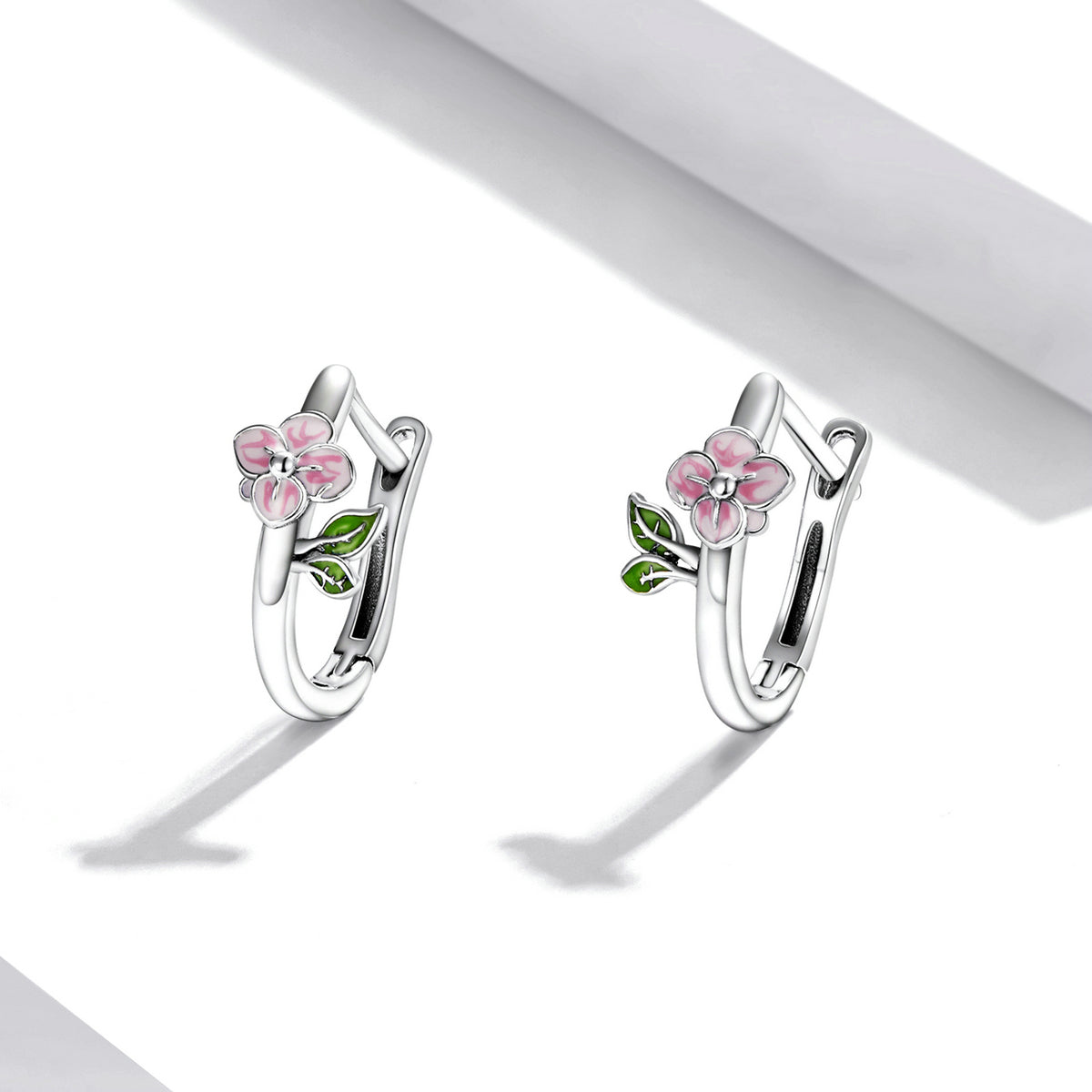 Sterling Silver Enamel Oxidized Earrings