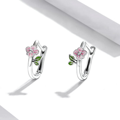 Sterling Silver Enamel Oxidized Earrings