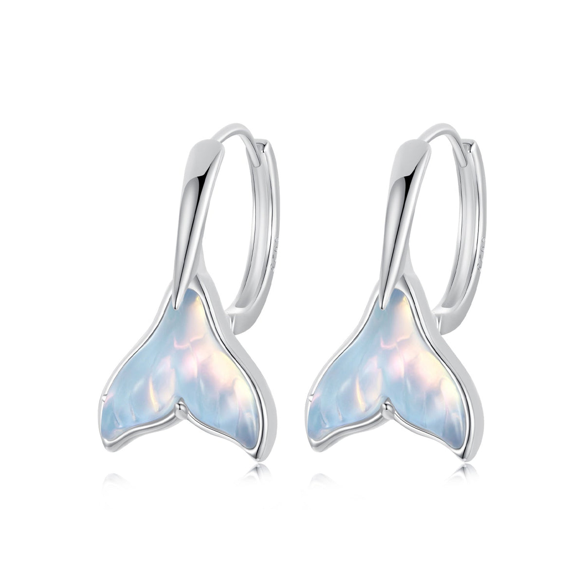 Sterling Silver Transparent Glass Drop Earrings