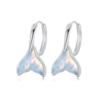 Sterling Silver Transparent Glass Drop Earrings