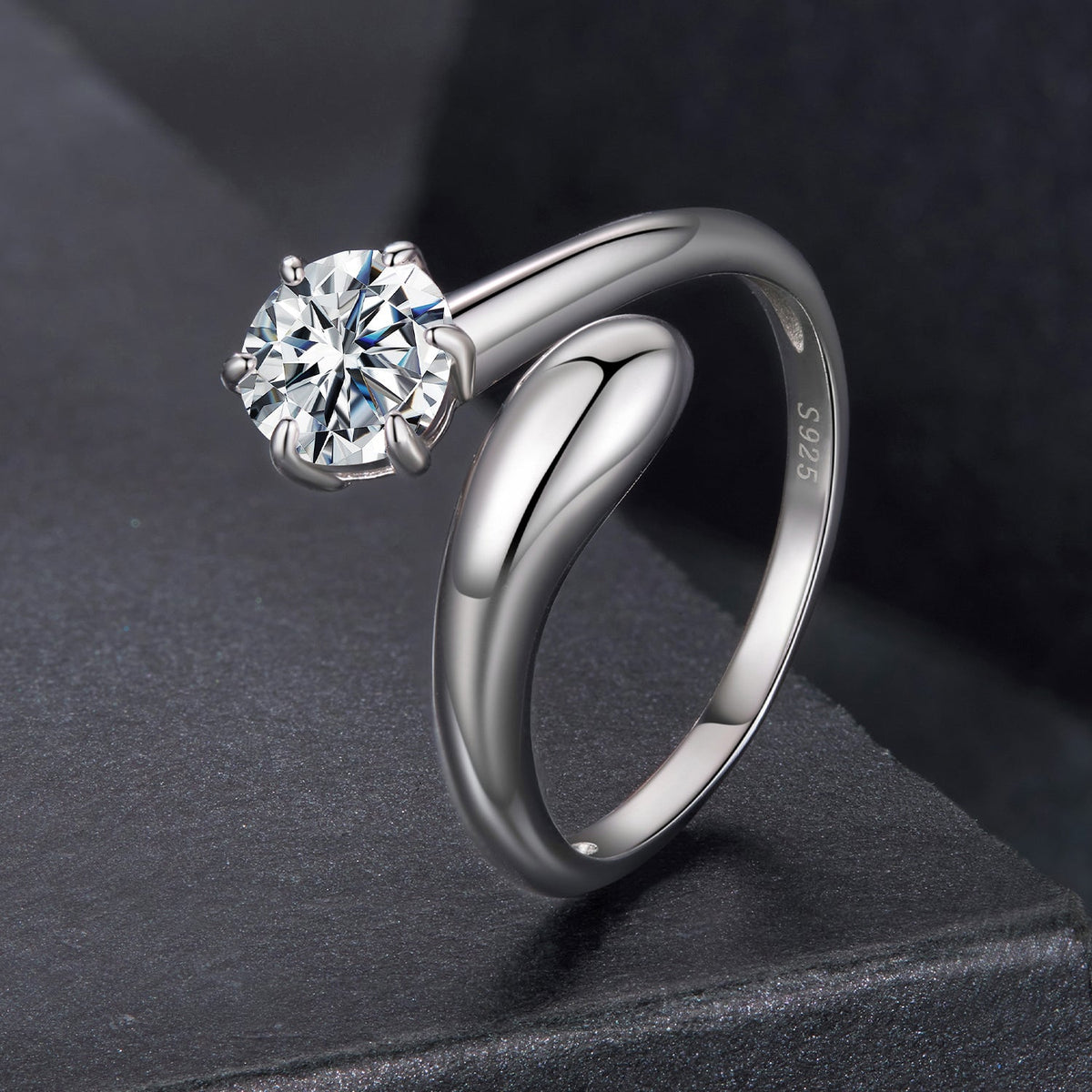 Sterling Silver Moissanite Ring