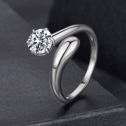 Sterling Silver Moissanite Ring