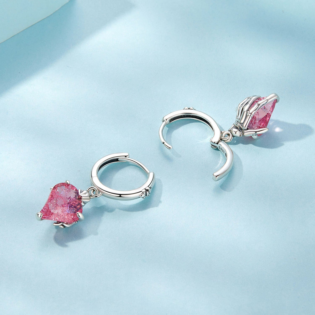 Sterling Silver Transparent Glass Drop Earrings