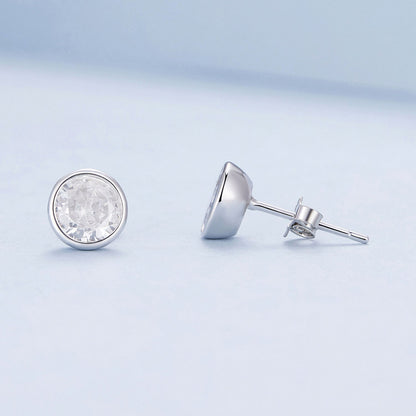 Sterling Silver Pavé Cubic Zirconia Stud Earrings