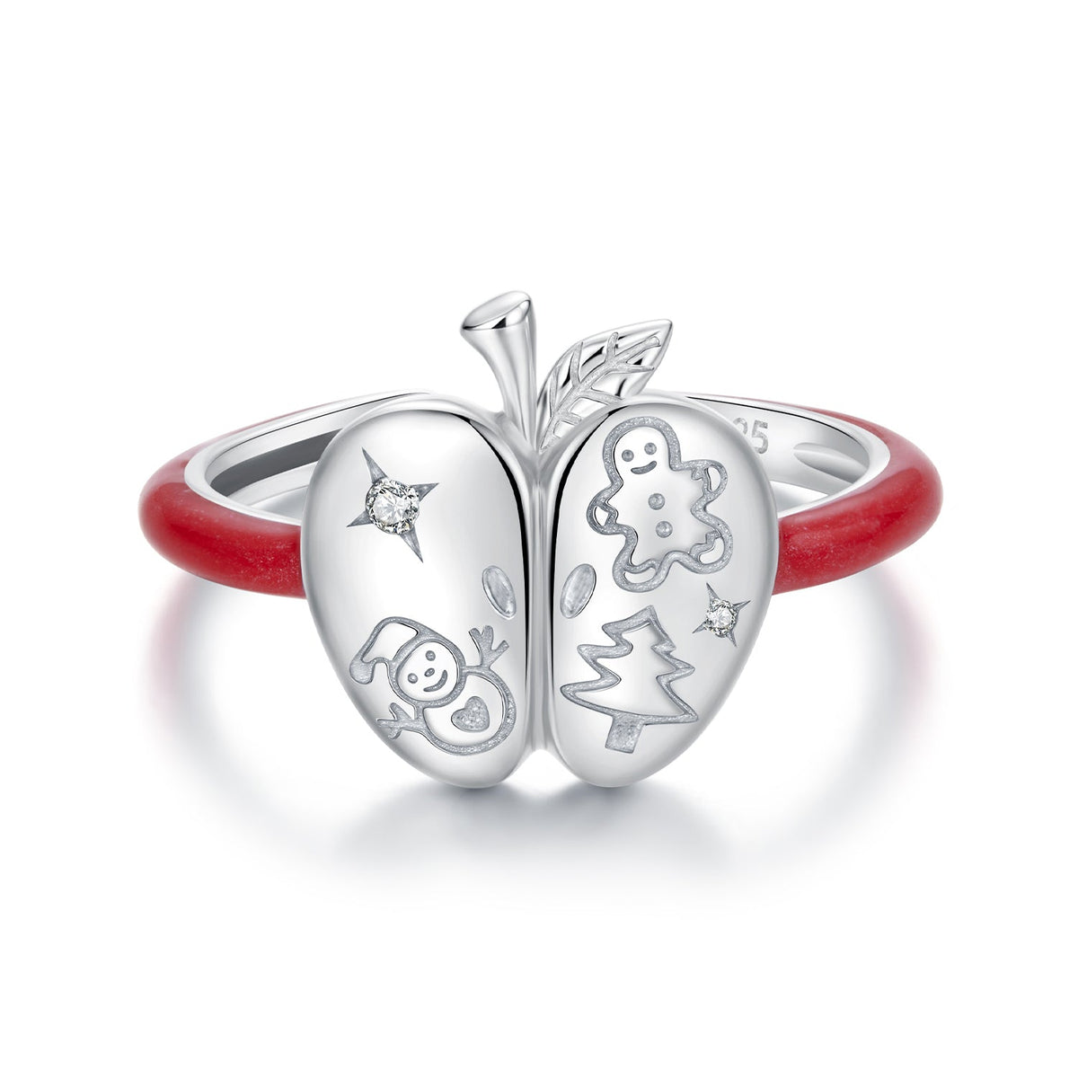 Sterling Silver Enamel Pavé Cubic Zirconia Ring