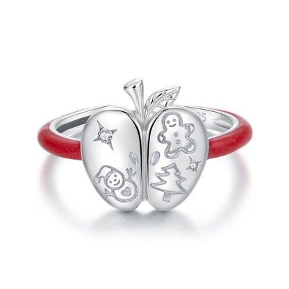 Sterling Silver Enamel Pavé Cubic Zirconia Ring