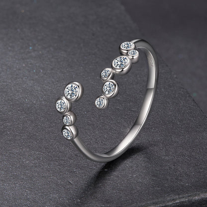 Sterling Silver Moissanite Channel Set Ring
