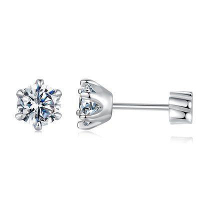 Sterling Silver Moissanite Stud Earrings