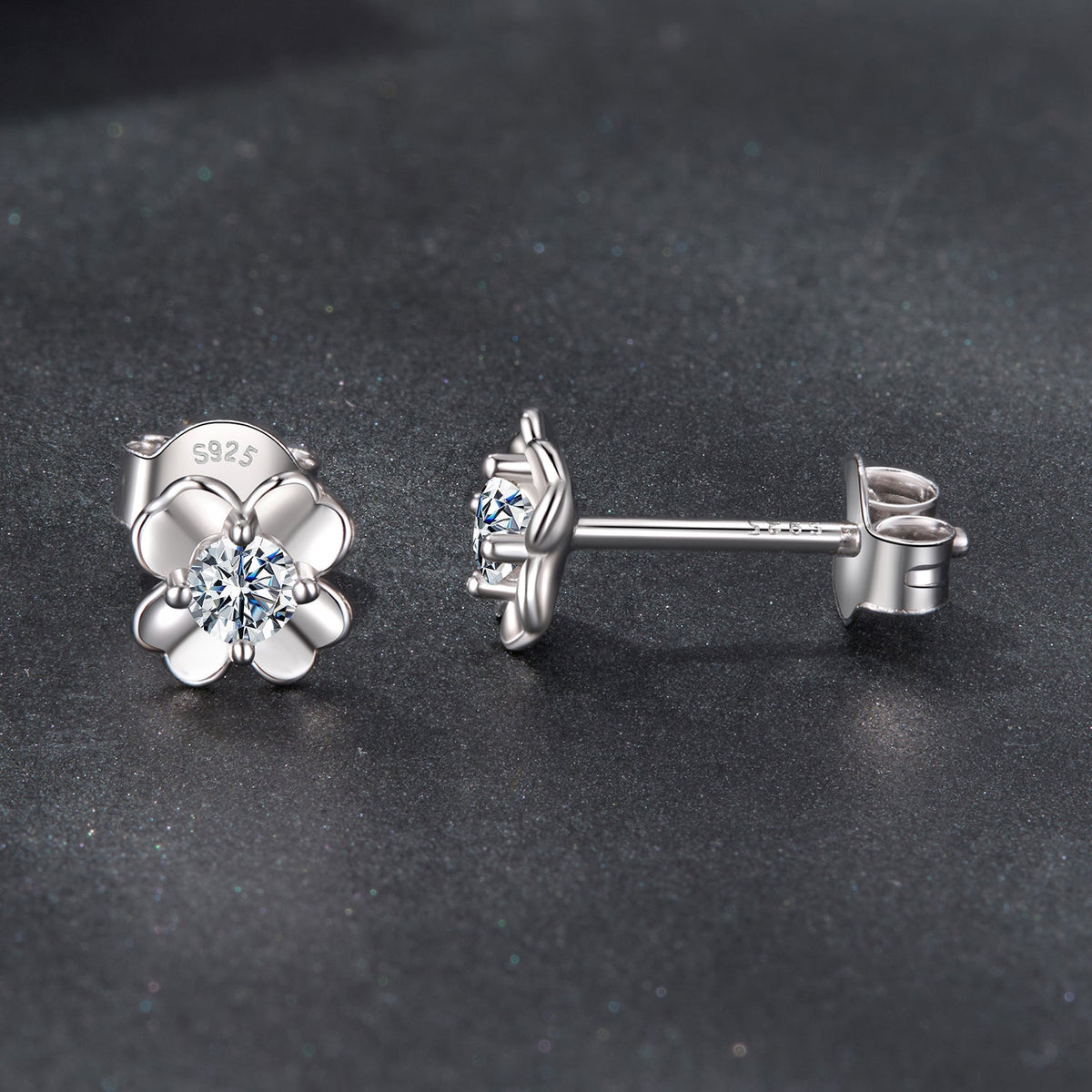 Sterling Silver Moissanite Stud Earrings