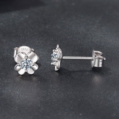 Sterling Silver Moissanite Stud Earrings