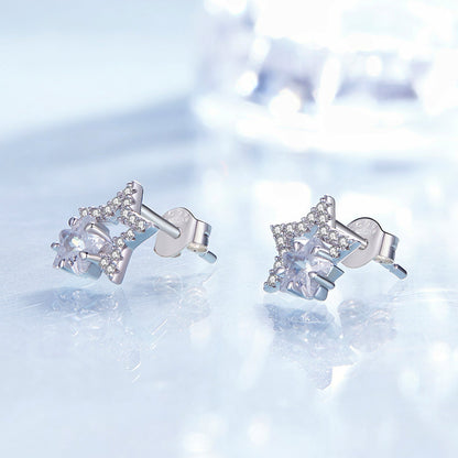 Sterling Silver Pavé Cubic Zirconia Stud Earrings