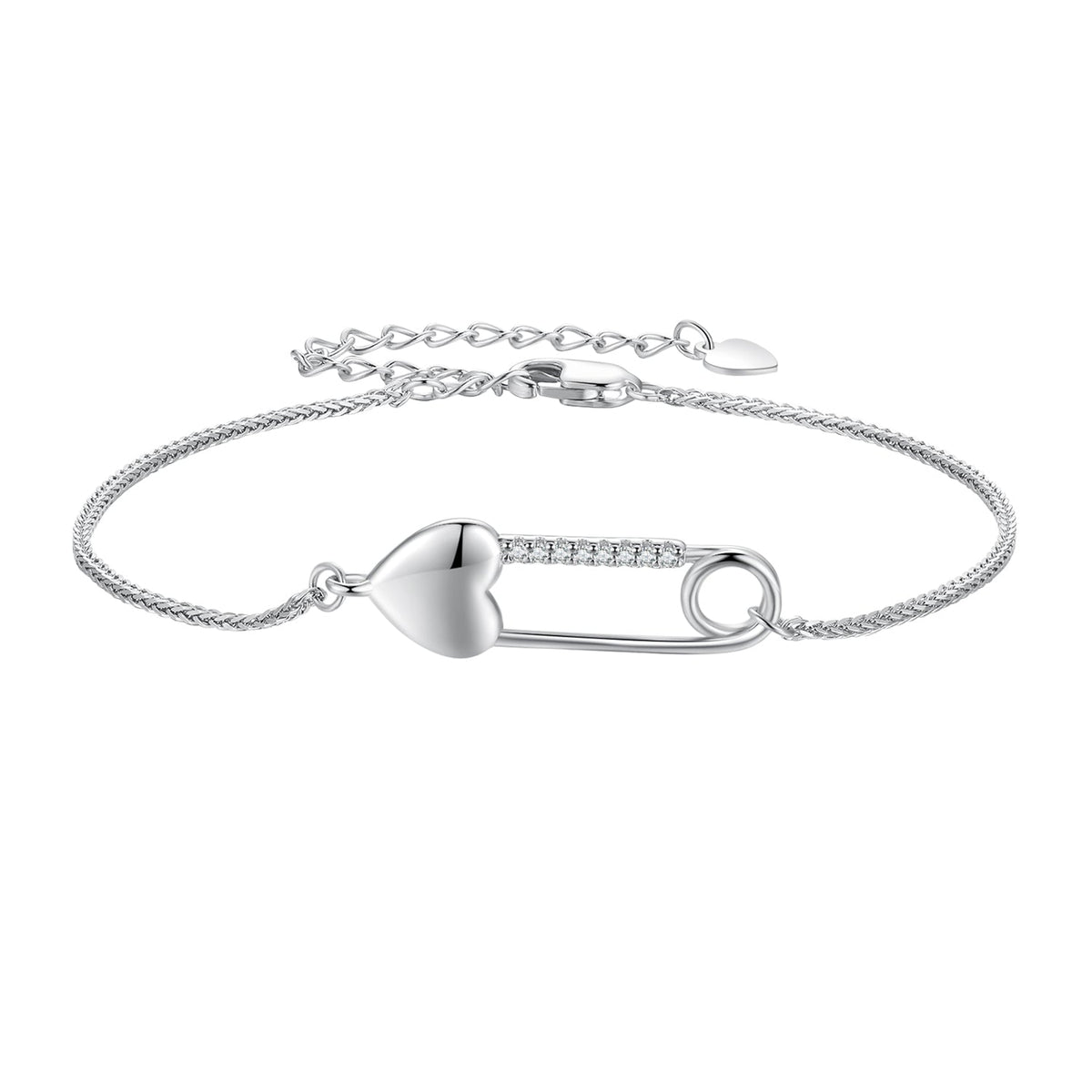 Sterling Silver Cubic Zirconia Pendant Bracelet