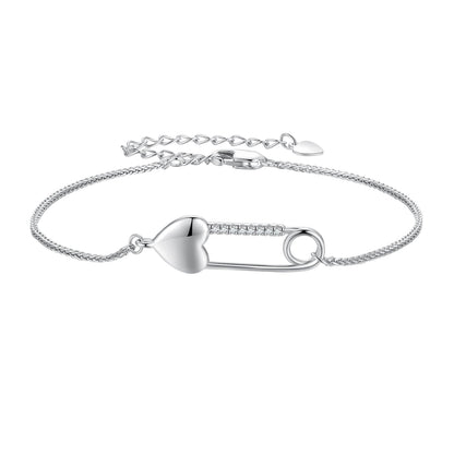 Sterling Silver Cubic Zirconia Pendant Bracelet