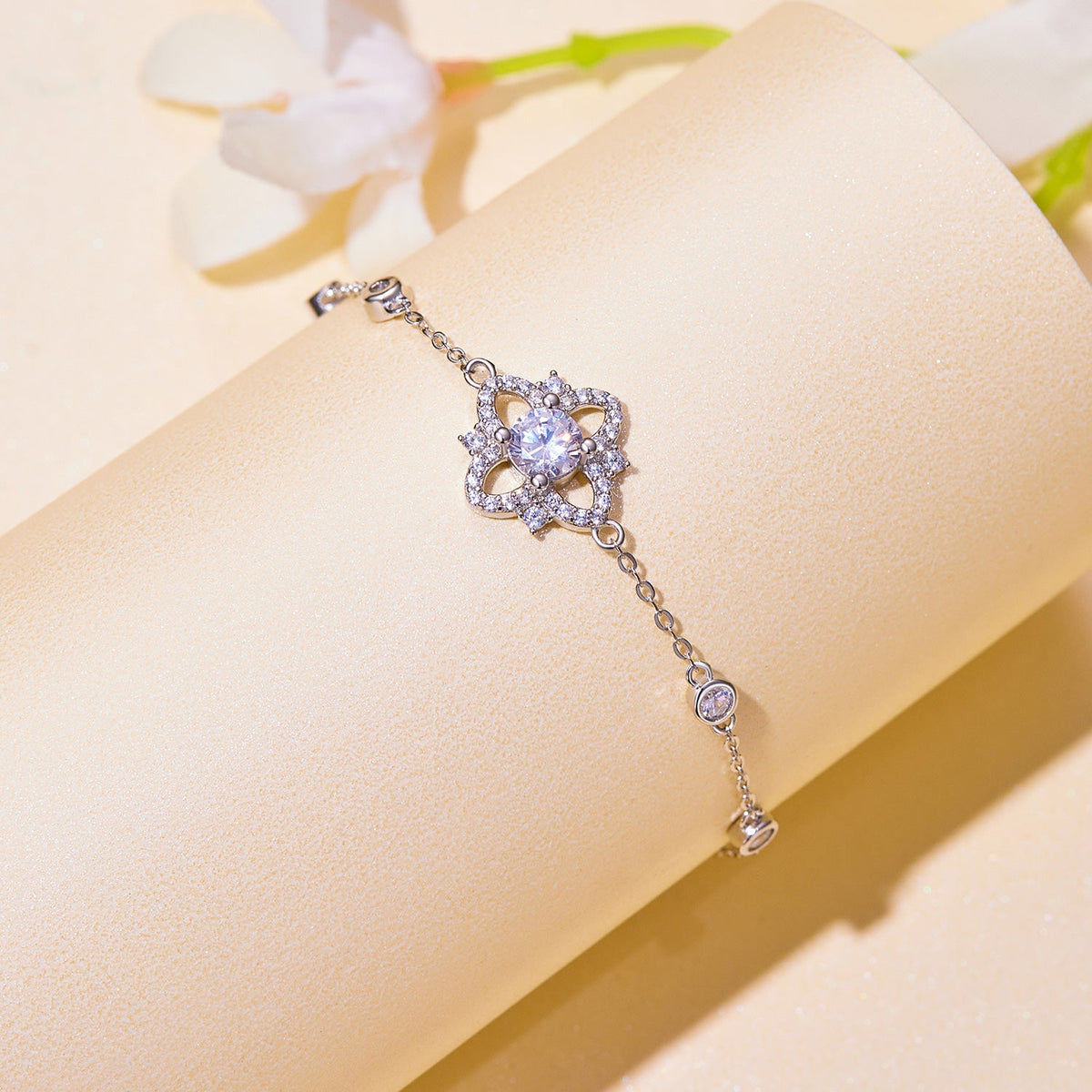 Sterling Silver Moissanite Pavé Bracelet