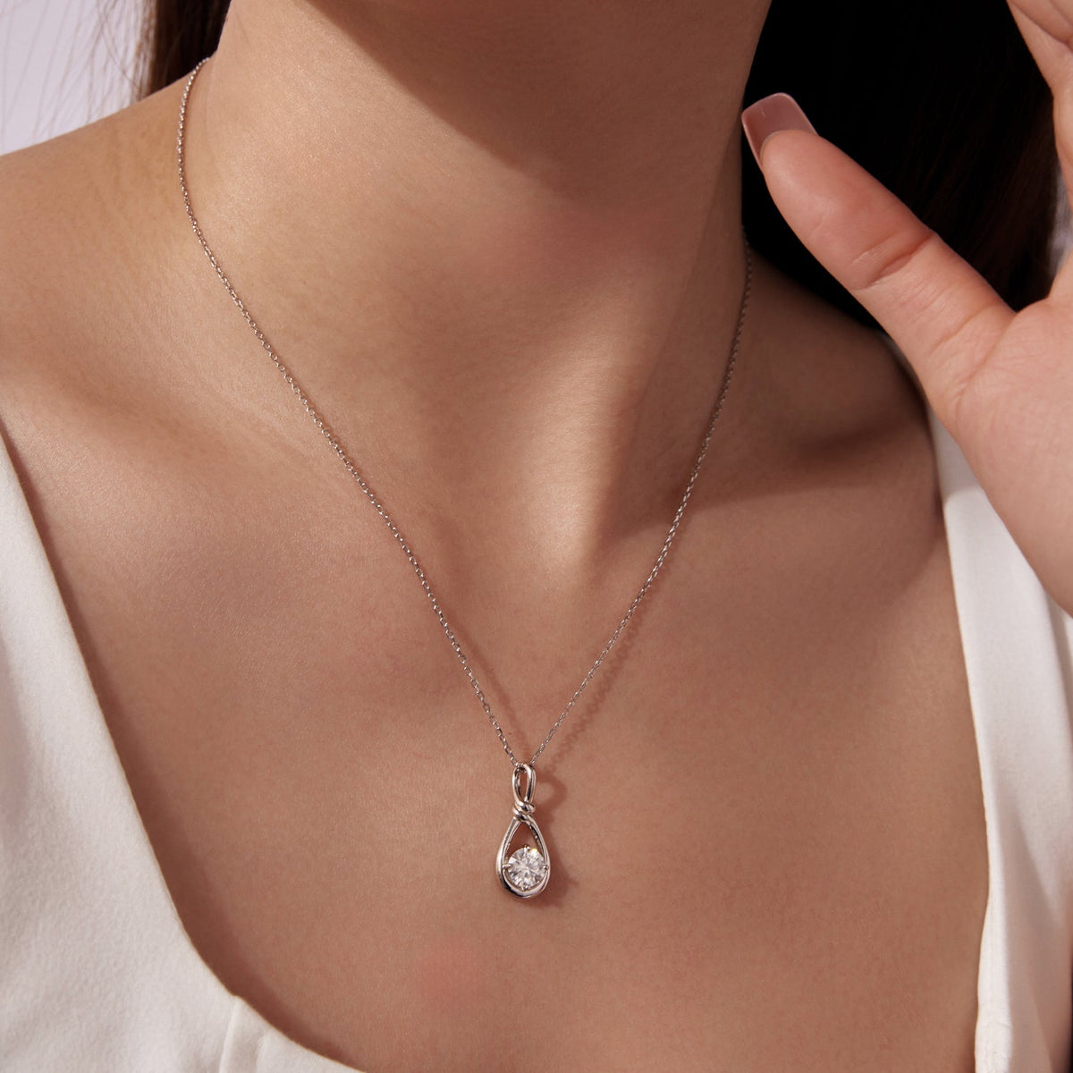 Sterling Silver Moissanite Necklace