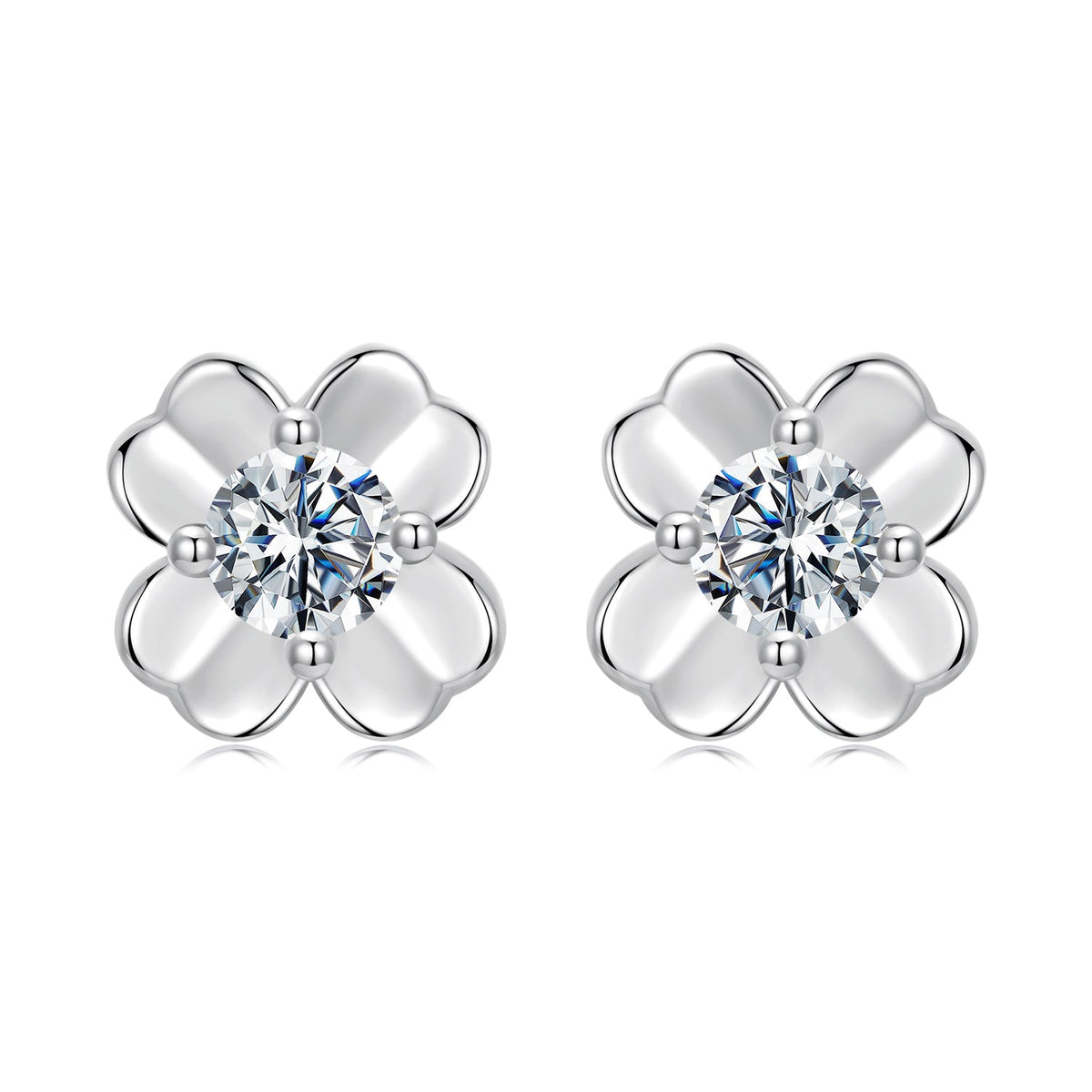 Sterling Silver Moissanite Stud Earrings