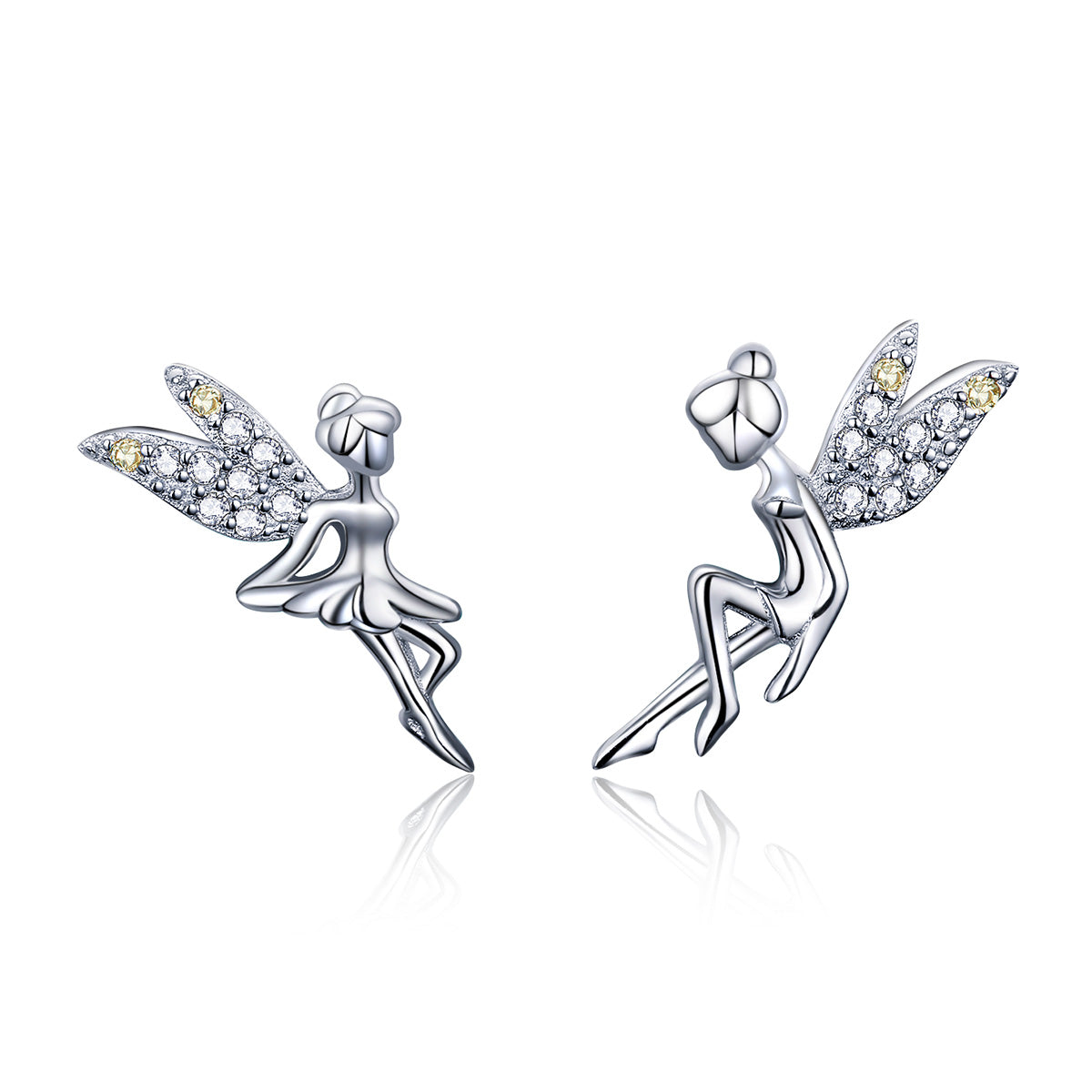 Sterling Silver Cubic Zirconia Pavé Stud Earrings