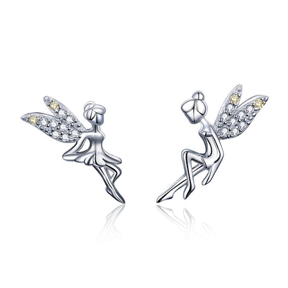 Sterling Silver Cubic Zirconia Pavé Stud Earrings