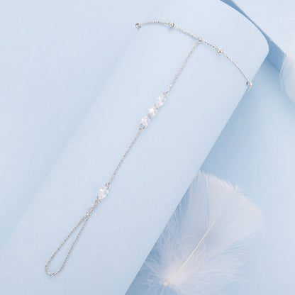 Sterling Silver White Gold Plated Pavé CZ Bracelet