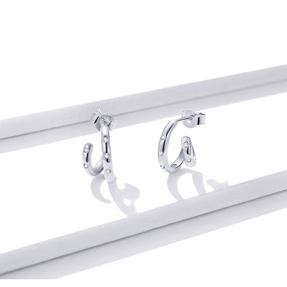 Sterling Silver Pavé Cubic Zirconia Stud Earrings