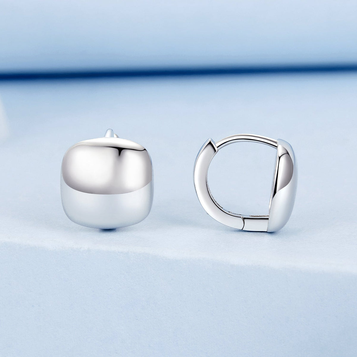 Sterling Silver White Gold Plated 10mm Hoop Earrings