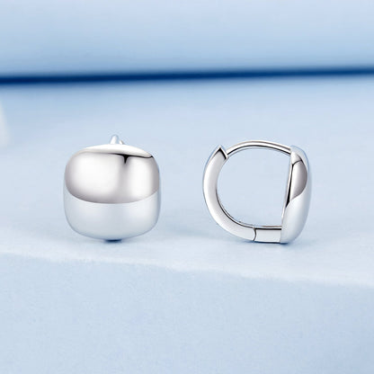 Sterling Silver White Gold Plated 10mm Hoop Earrings
