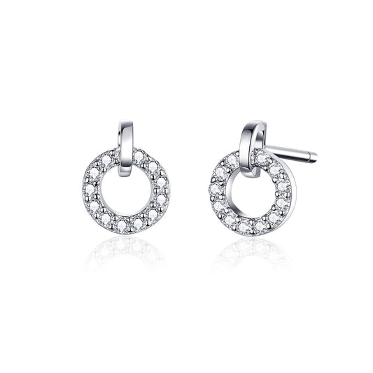 Sterling Silver Pavé CZ Stud Earrings