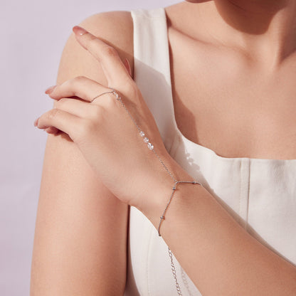 Sterling Silver White Gold Plated Pavé CZ Bracelet