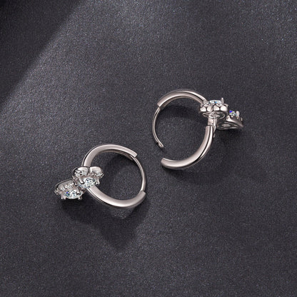 Sterling Silver Moissanite Pavé White Gold Plated Earrings