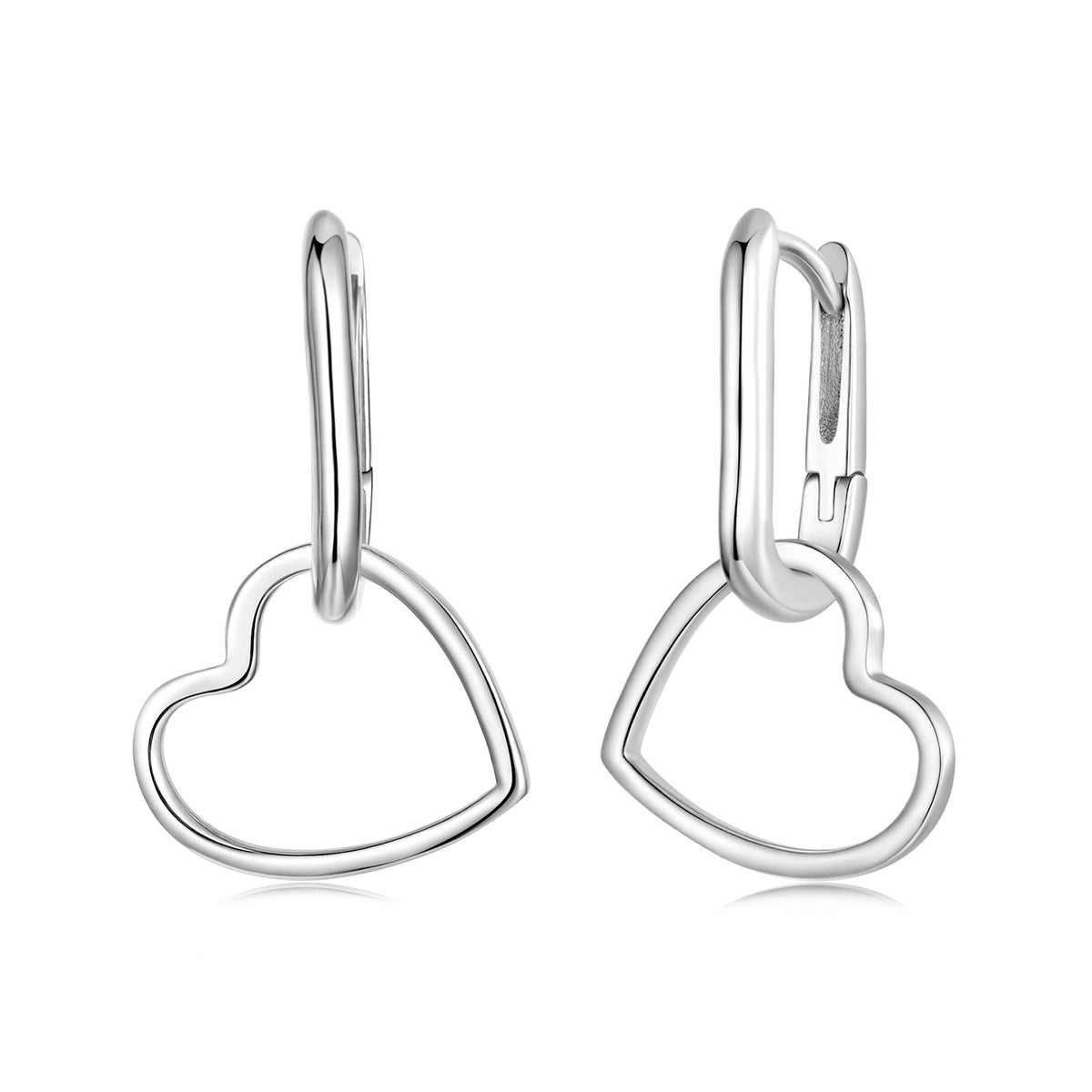Sterling Silver Oxidized Silver Love Pendant Drop Earrings