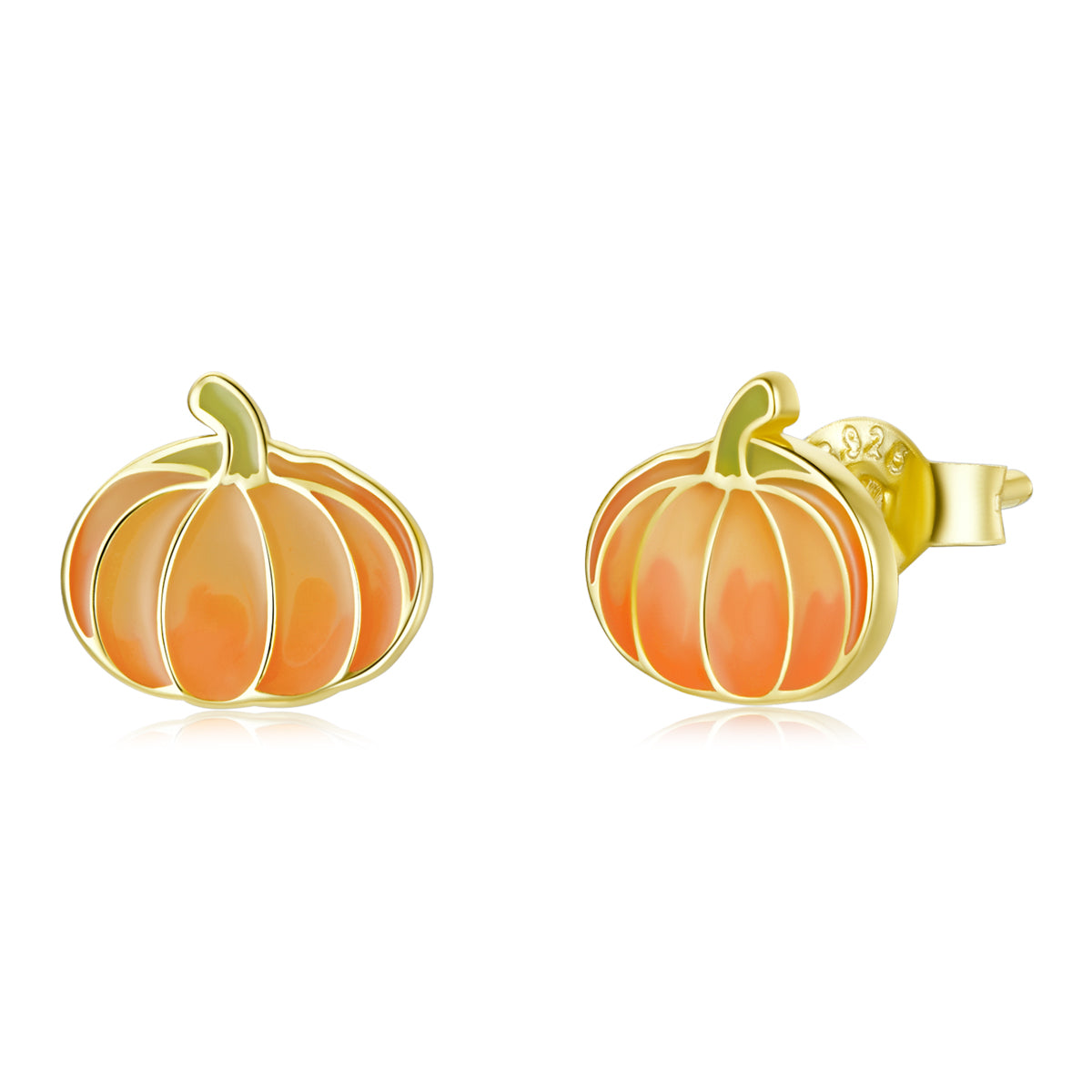 Gold Plated Sterling Silver Enamel Earrings