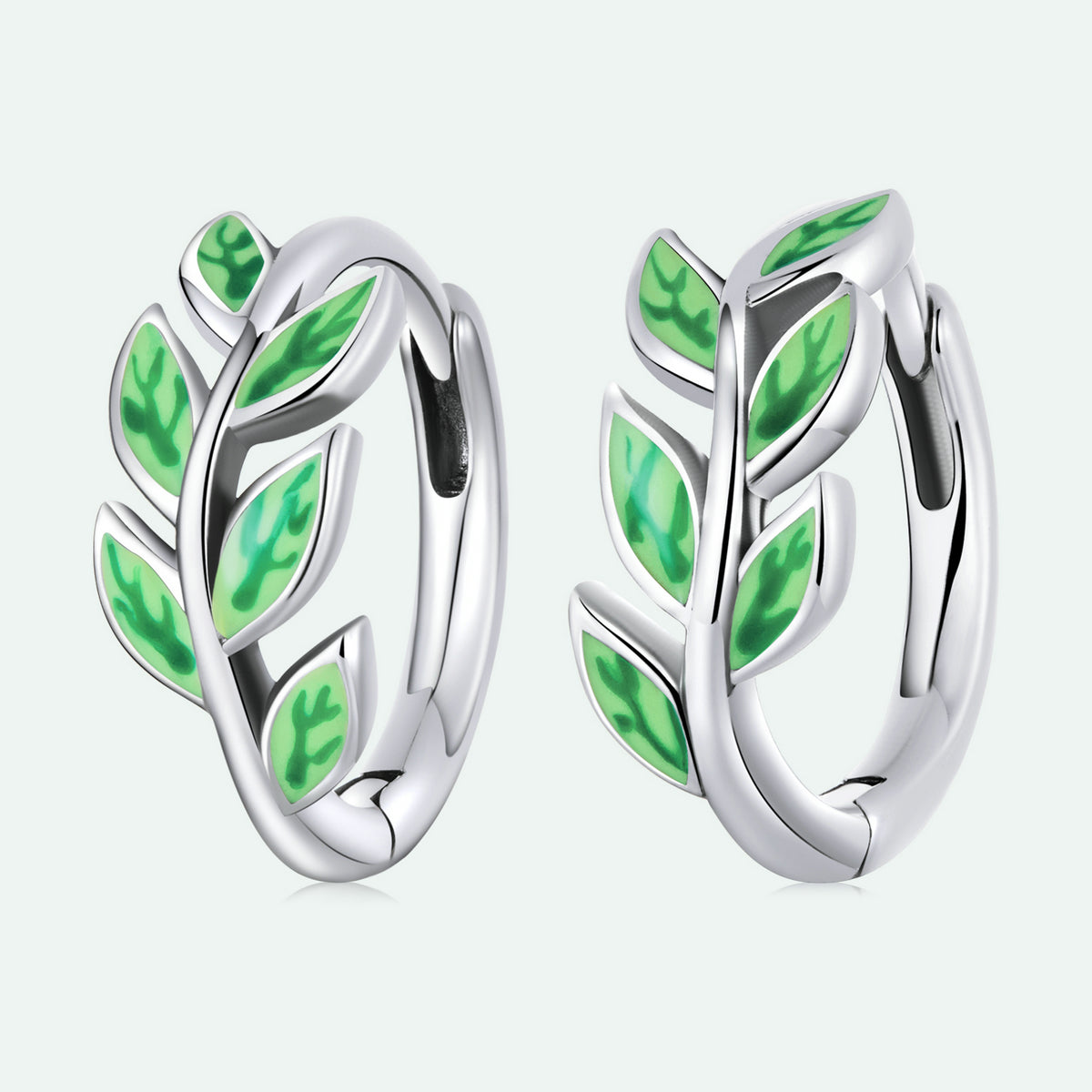 Sterling Silver Enamel Oxidized Earrings