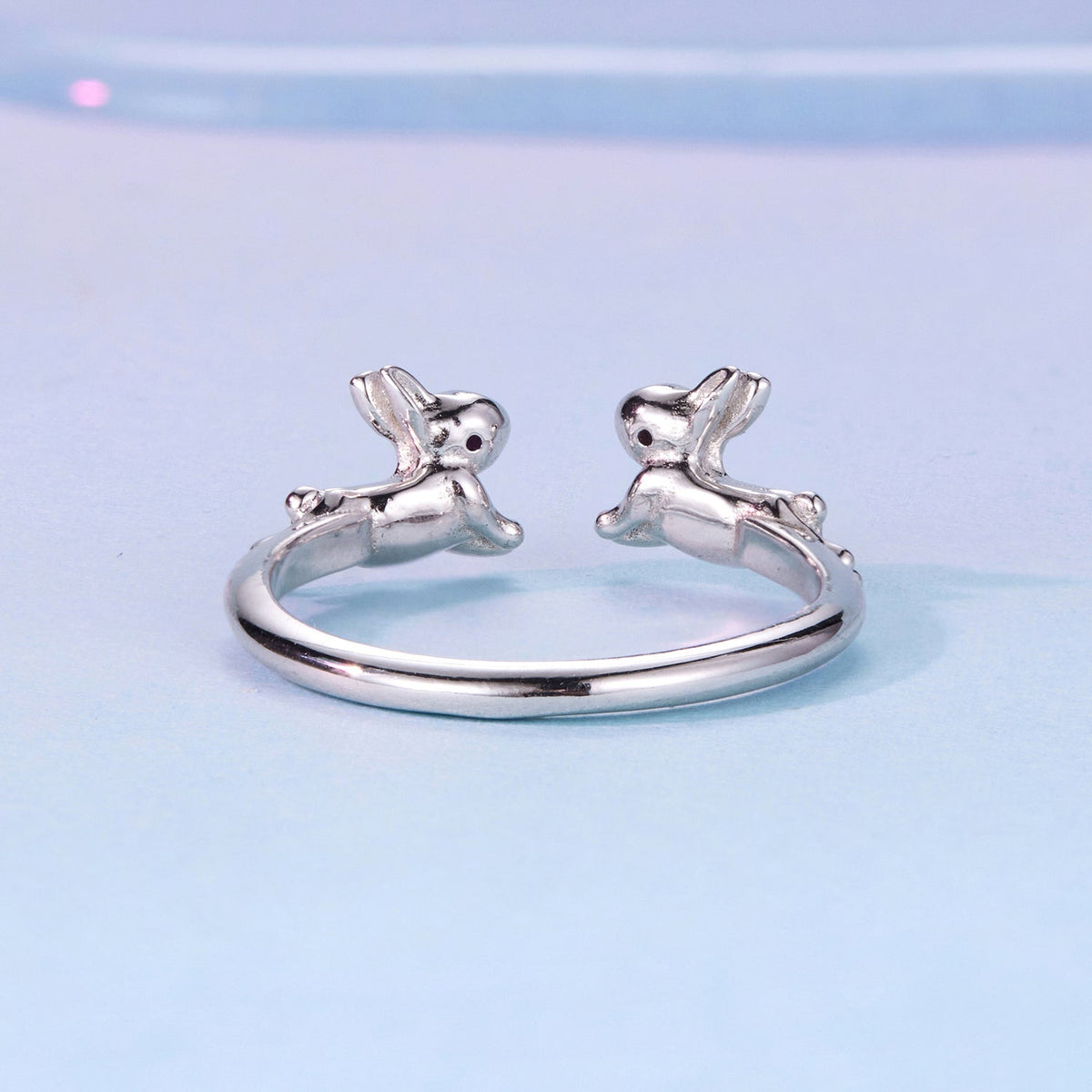 Sterling Silver Pavé CZ Rabbit Ring
