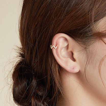 Sterling Silver Pavé CZ Hoop Earrings