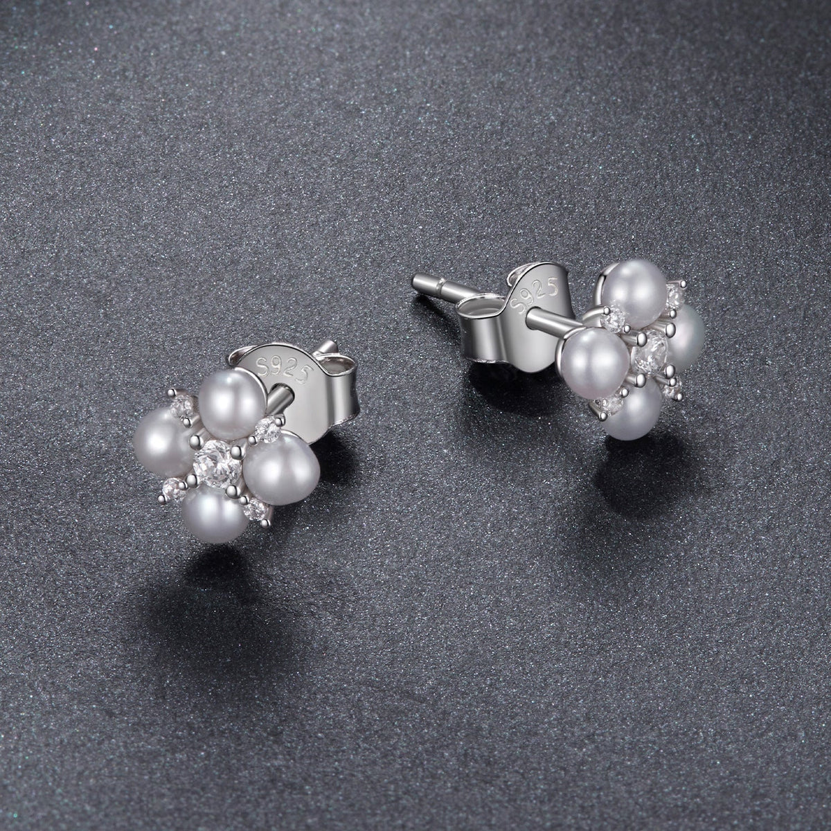 Sterling Silver Moissanite & Freshwater Pearl Earrings